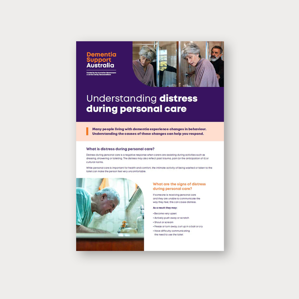 Understanding distress during personal care helpsheet