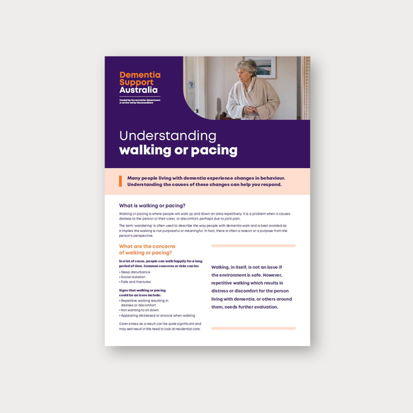Understanding walking or pacing helpsheet